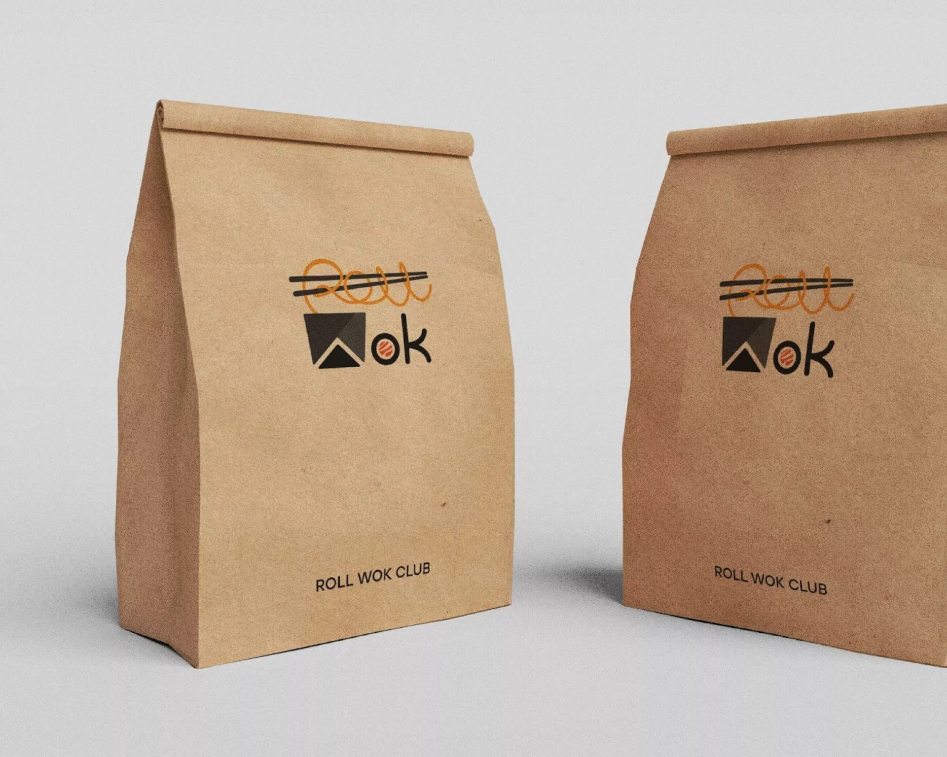 Создание дизайна упаковки суши-бара «Roll Wok Club» в Калтане